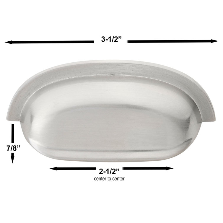 Matte Black Traditional Cup Pull with Mounting Hardware