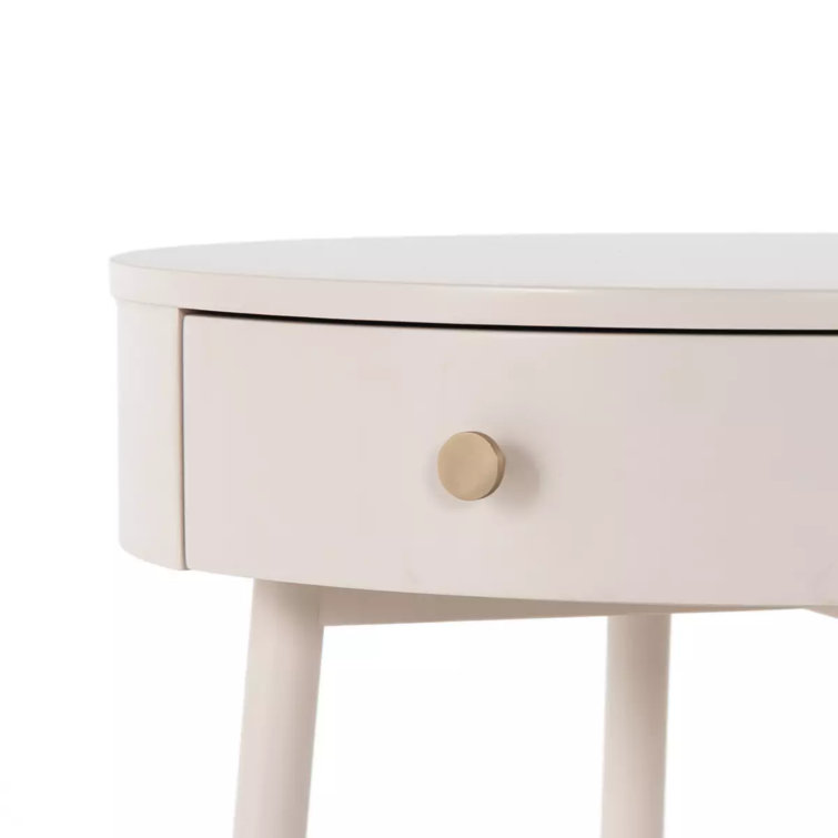 Alabaster Elegance 20" Modern White 1-Drawer Nightstand