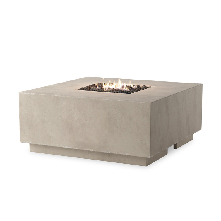 Ella Square Natural Concrete Fire Pit Table