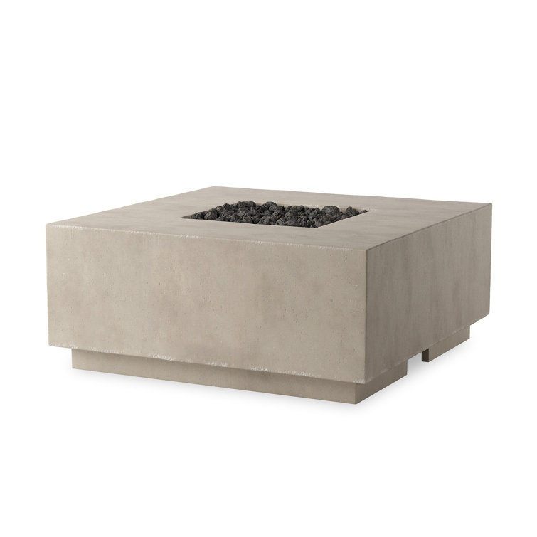Ella Square Natural Concrete Fire Pit Table