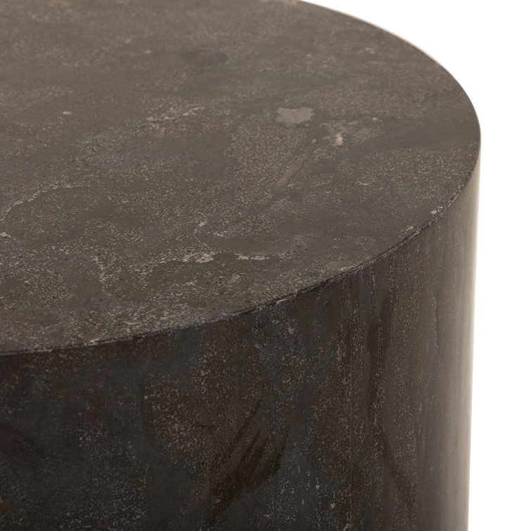 Kramer Round Dark Bluestone and Wood End Table