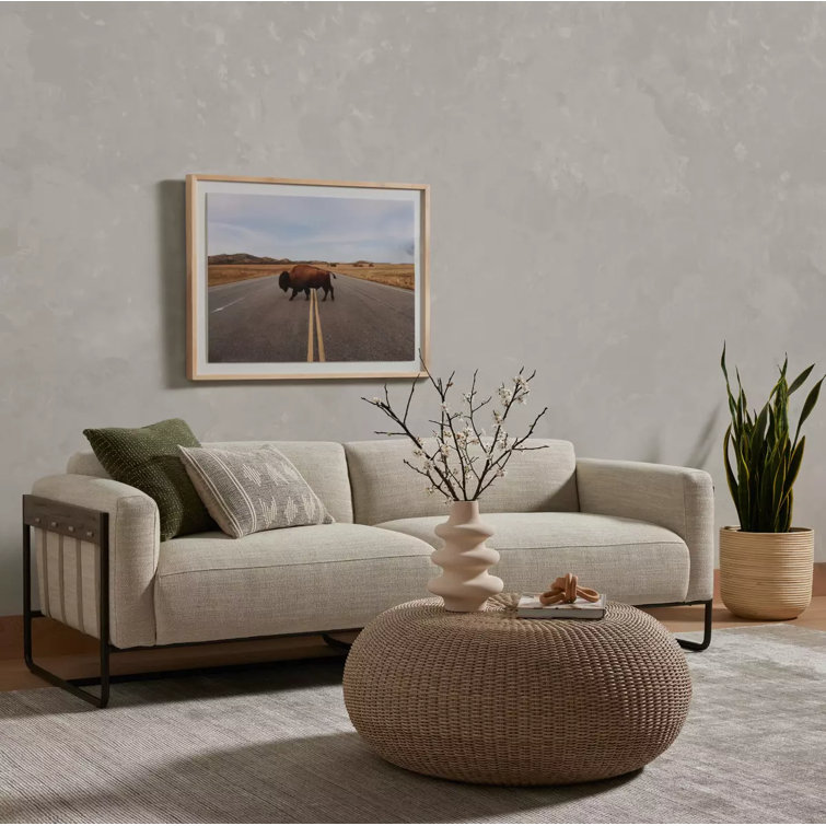 Annette Brown Rattan Round Coffee Table (36")