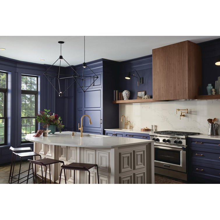 Polished Nickel Brass Pull-Down Kitchen Faucet with Spray
