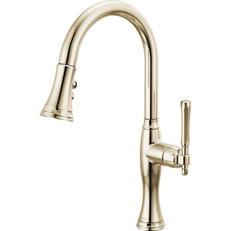 Polished Nickel Brass Pull-Down Kitchen Faucet with Spray