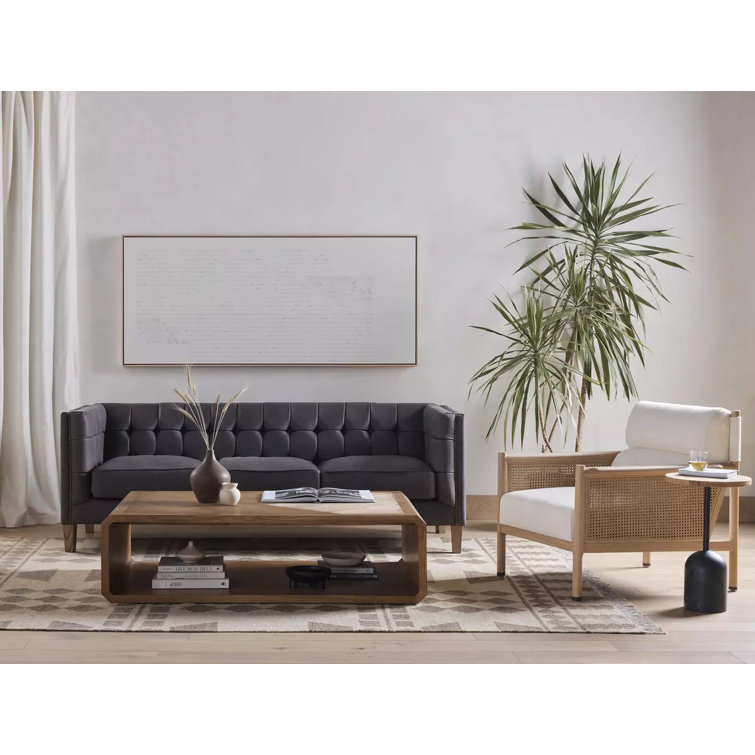 Rectangular Black Ash Wood Outdoor Coffee Table with Storage