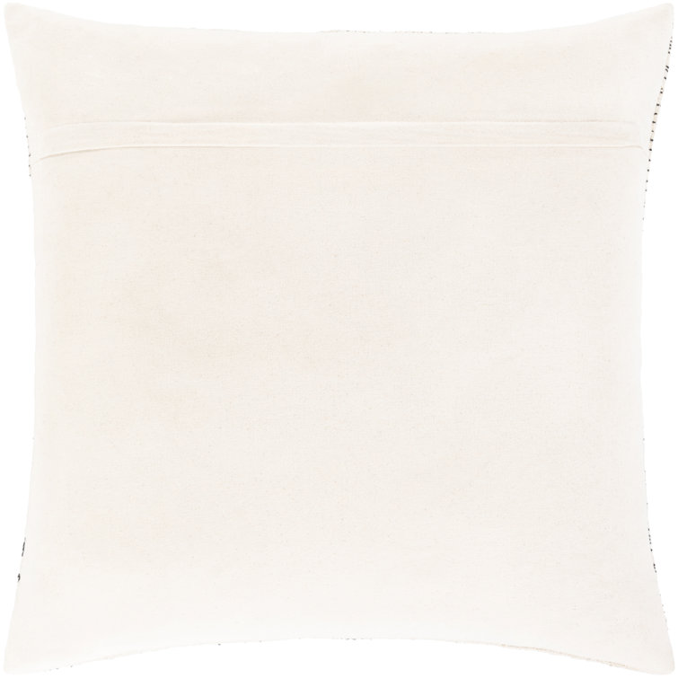Black and Beige Cotton Blend Striped Throw Pillow