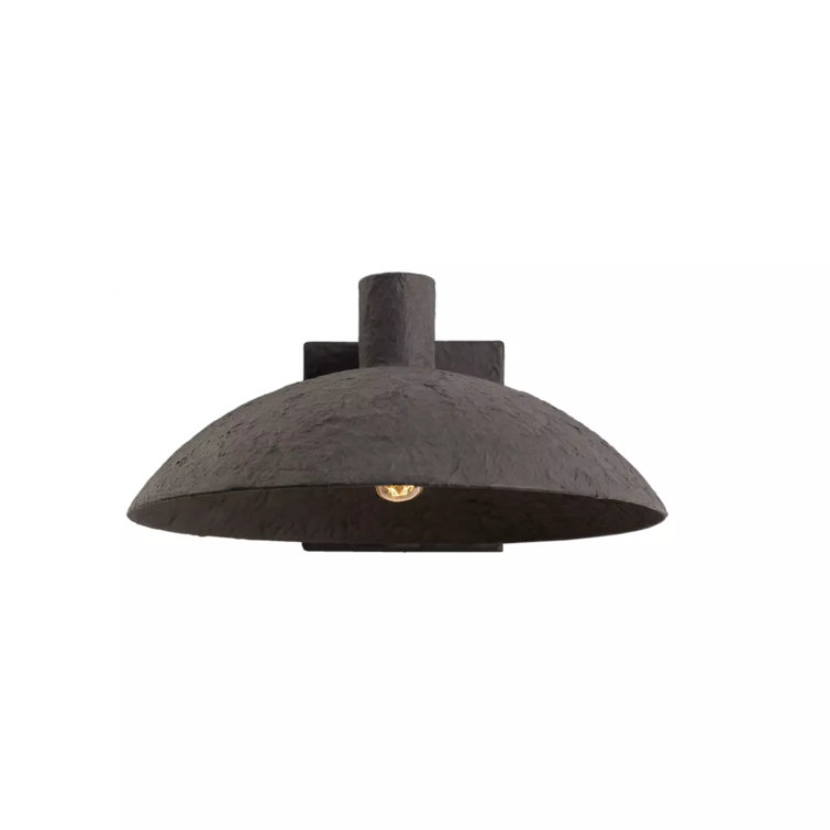 Matte Black Plaster Half Moon Sconce