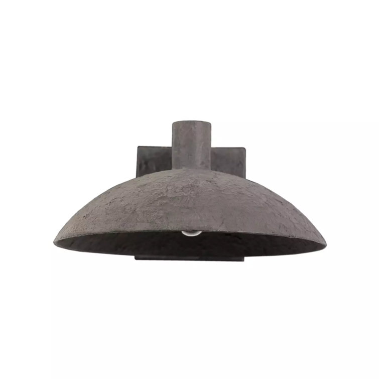 Matte Black Plaster Half Moon Sconce
