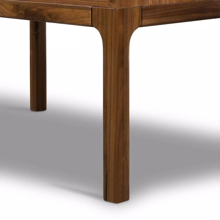Daniella Campaign-Style 2-Drawer Natural Walnut Nightstand