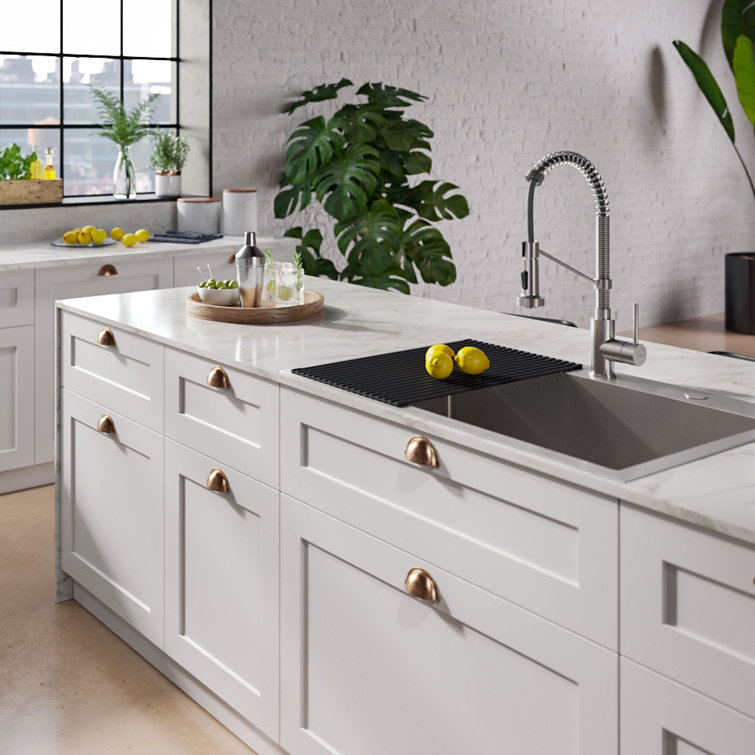Stainless Steel Dual Mount Kitchen Sink with Pull-Down Faucet, 33"