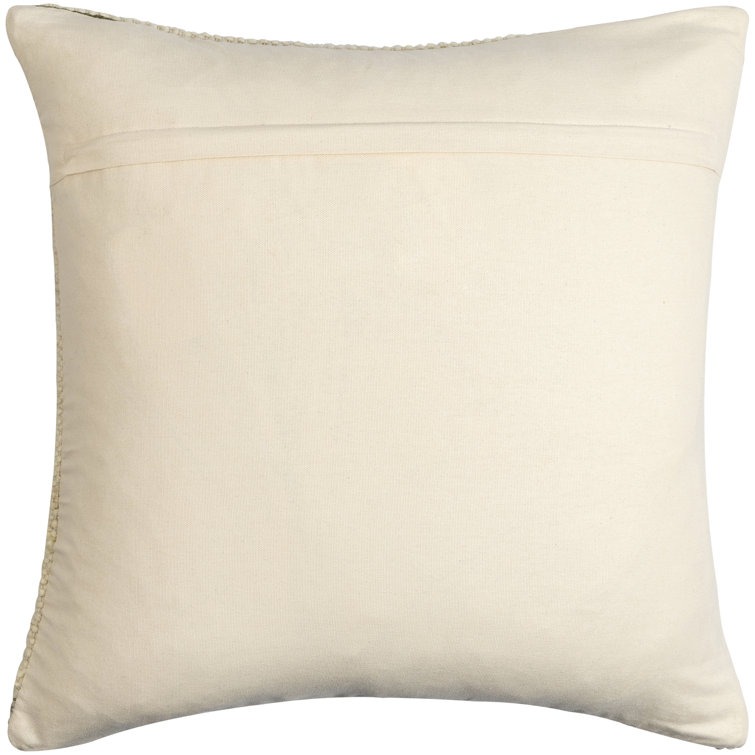 Beige and Brown Wool Blend Square Throw Pillow
