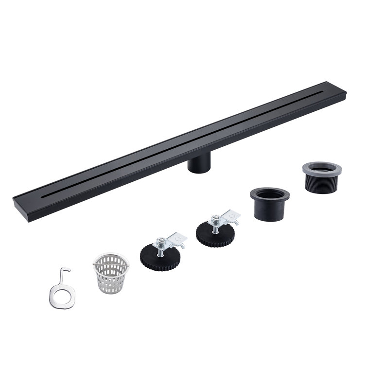 Matte Black 32'' Linear Grid Shower Drain
