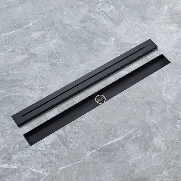 Matte Black 32'' Linear Grid Shower Drain