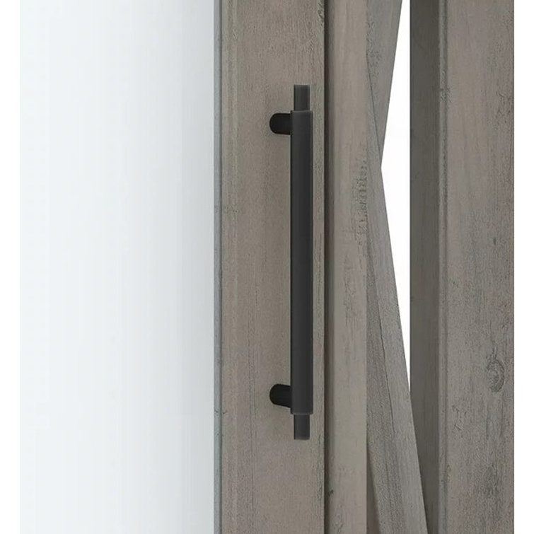 Driftwood Gray Laminated Wood Bathroom Medicine Cabinet with Mirror