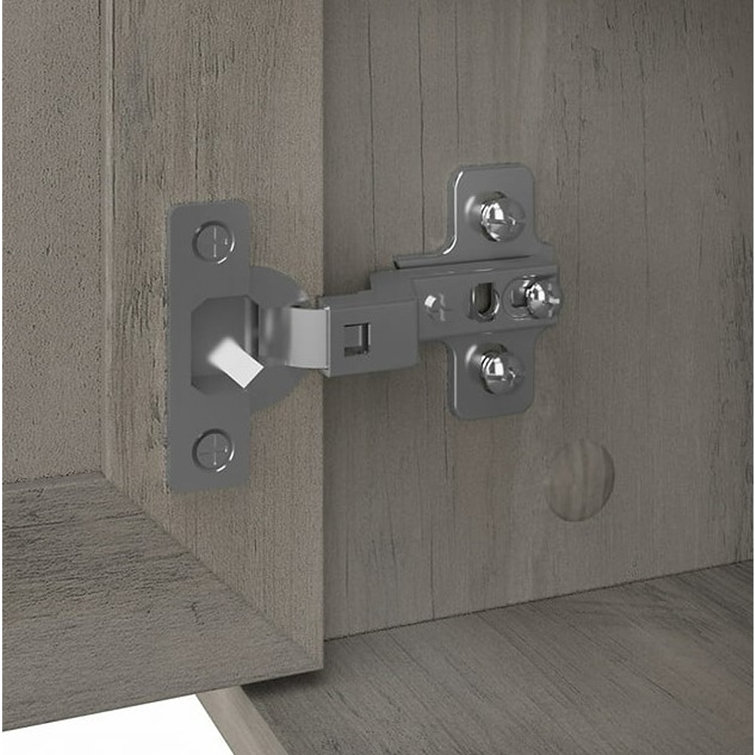 Driftwood Gray Laminated Wood Bathroom Medicine Cabinet with Mirror