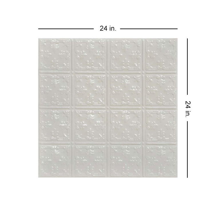 Eggshell White Decorative Tin Ceiling Tile 2 ft. x 2 ft.