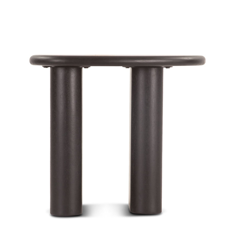 Oslo Black Mango Wood Triangular End Table