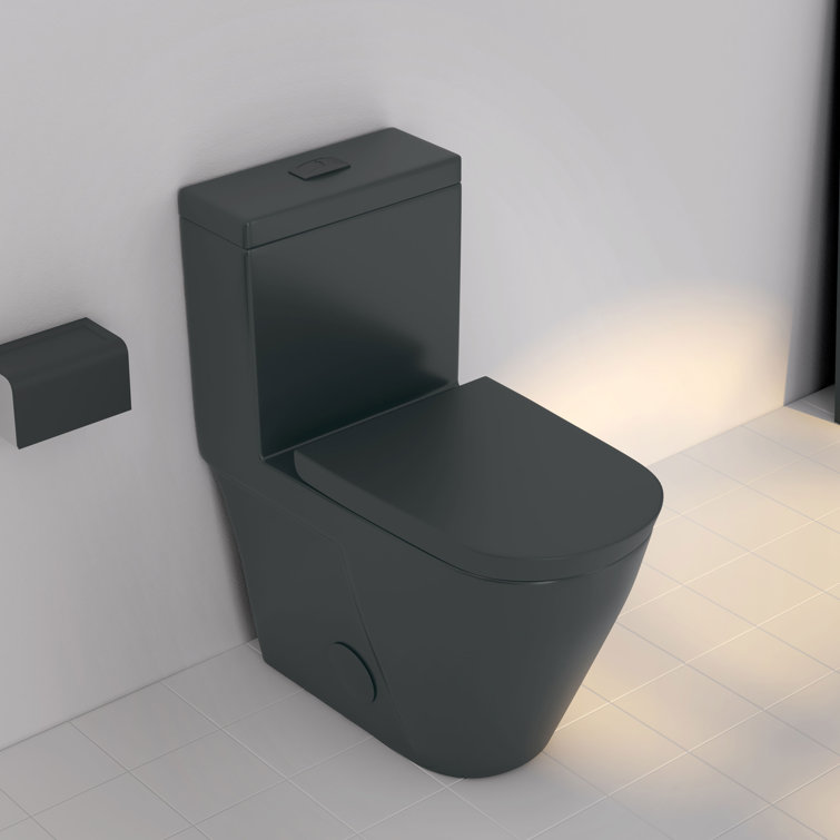 Turner Matte Black Elongated Dual Flush One-Piece Toilet