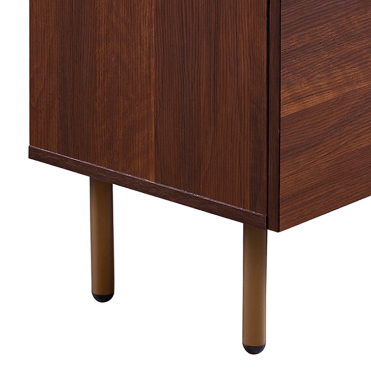 Ashton Mid-Century Modern Walnut Sideboard with Faux Marble Top