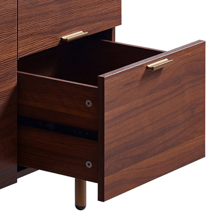 Ashton Mid-Century Modern Walnut Sideboard with Faux Marble Top