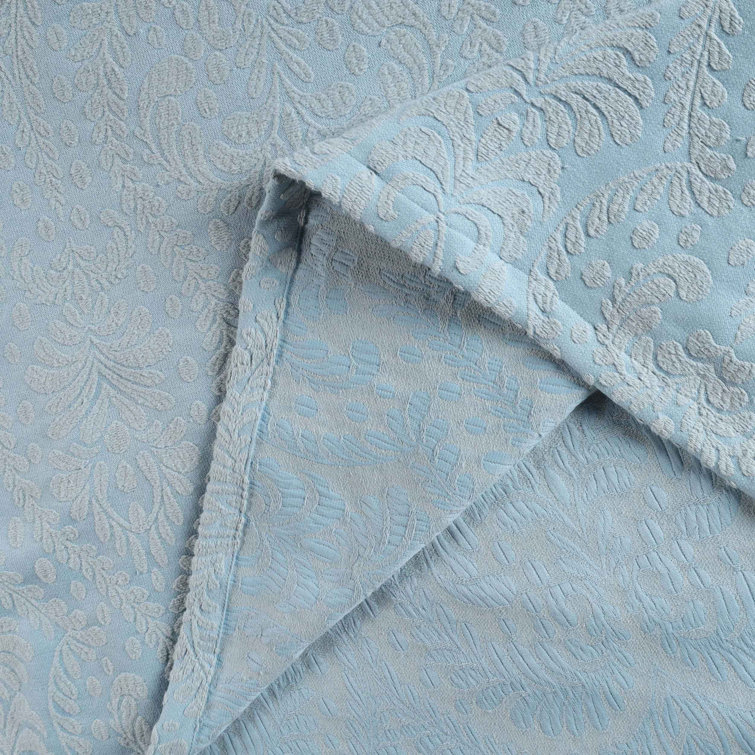 Light Blue Full Floral Cotton Blend Bedspread Set