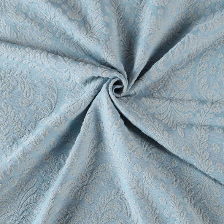 Light Blue Full Floral Cotton Blend Bedspread Set