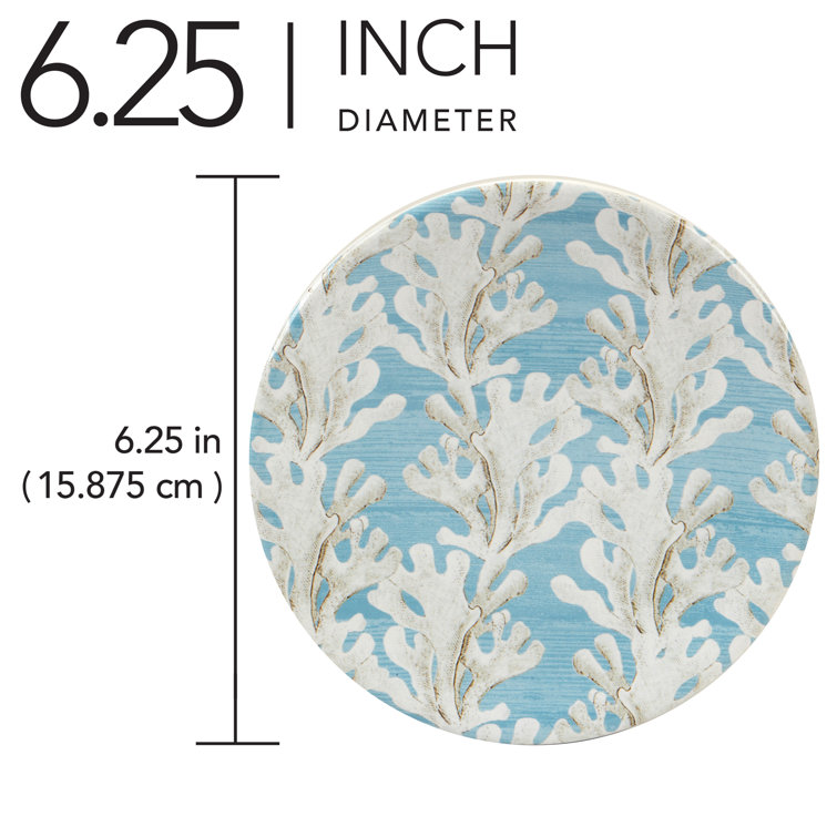 Beyond the Shore Blue Ceramic Canapé Plates Set of 4