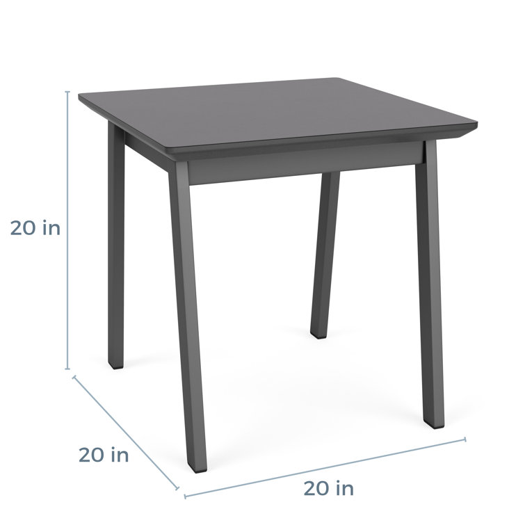 Newport Black Metal Frame End Table with Harvest Medium Laminate Top