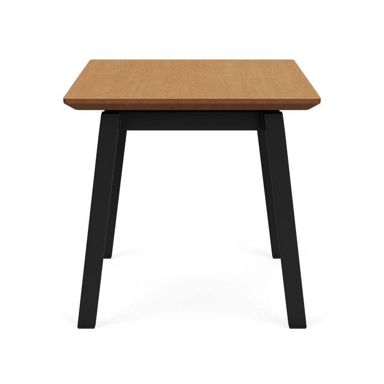 Newport Black Metal Frame End Table with Harvest Medium Laminate Top