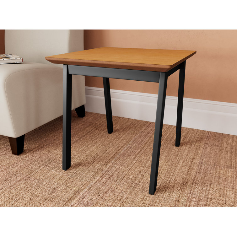 Newport Black Metal Frame End Table with Harvest Medium Laminate Top