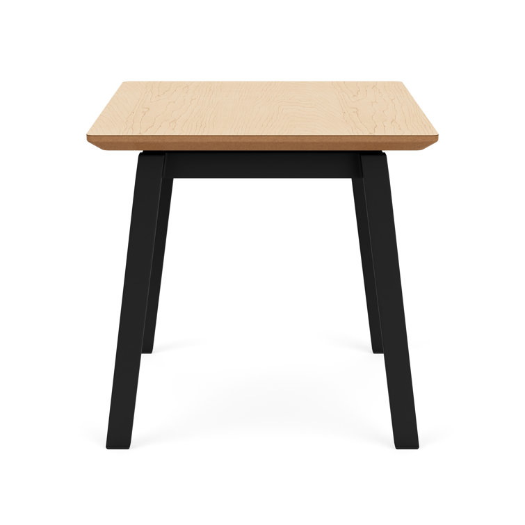 Natural Maple and Black Steel Square End Table, 20x20"