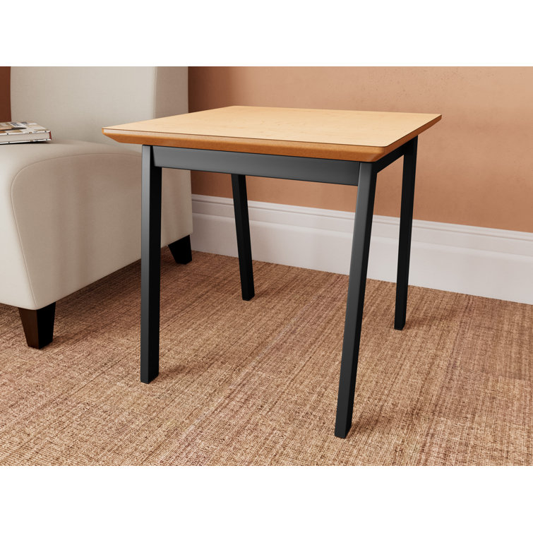 Natural Maple and Black Steel Square End Table, 20x20"