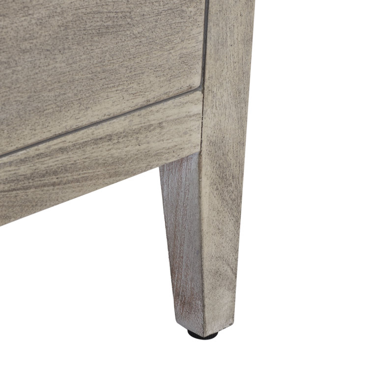 Ariella Light Grey Mahogany 3-Drawer Nightstand