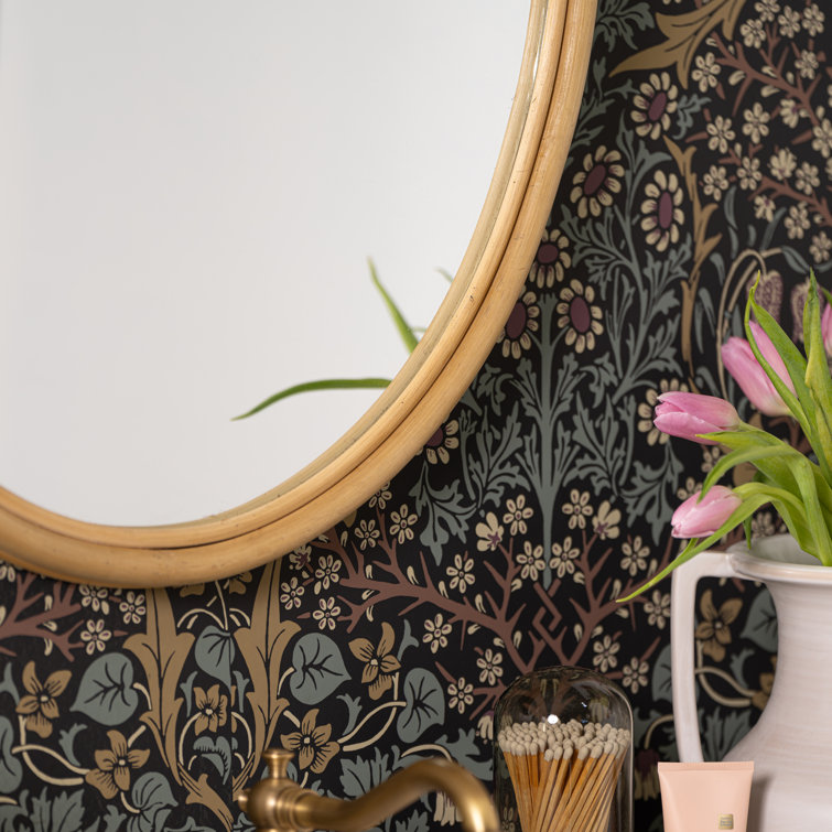 Bohemian Oval Rattan-Wood Wall Mirror