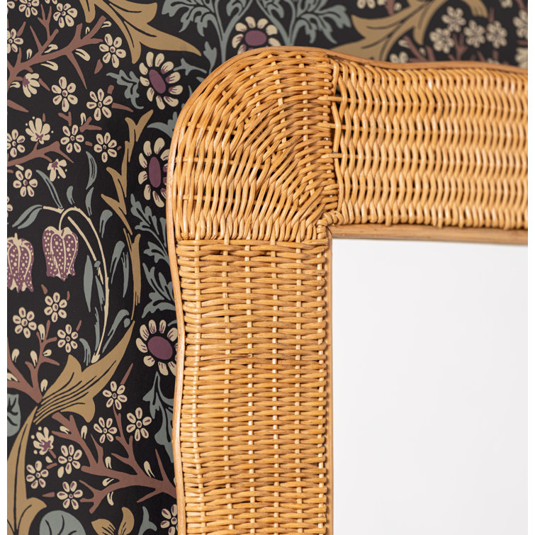 Handcrafted Natural Rattan Rectangular Wall Mirror