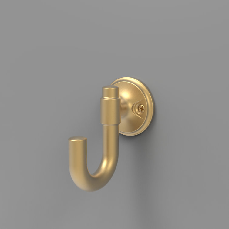 Piper Brushed Golden Brass Metal Wall Hook