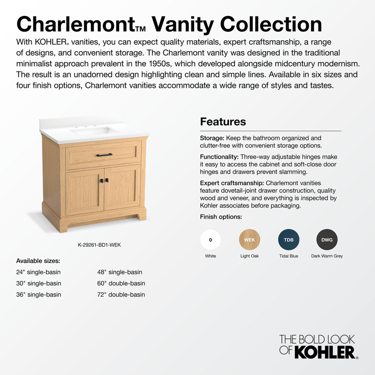 Charlemont 30'' Tidal Blue Bathroom Vanity with Quartz Top