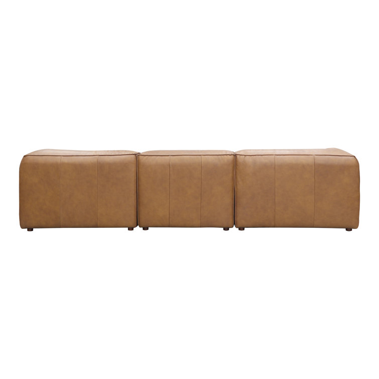 Sonoran Tan Leather Modular Sectional with Ottoman