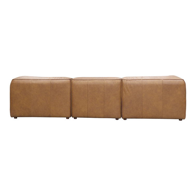 Sonoran Tan Leather L-Shaped Modular Sectional Sofa