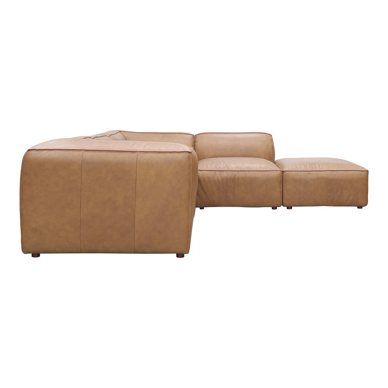 Sonoran Tan Leather L-Shaped Modular Sectional Sofa