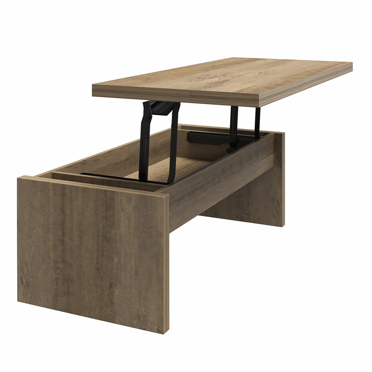 Rustic Oak Rectangular Lift-Top Coffee Table