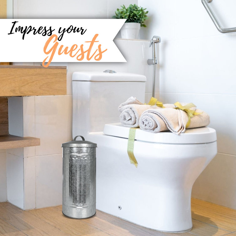 Galvanized Silver Farmhouse Free Standing Toilet Paper Holder
