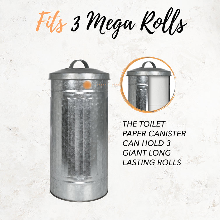 Galvanized Silver Farmhouse Free Standing Toilet Paper Holder