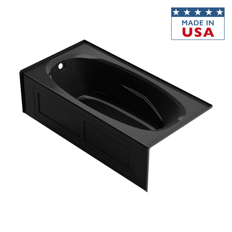 Amiga 72" White Acrylic Alcove Soaking Bathtub