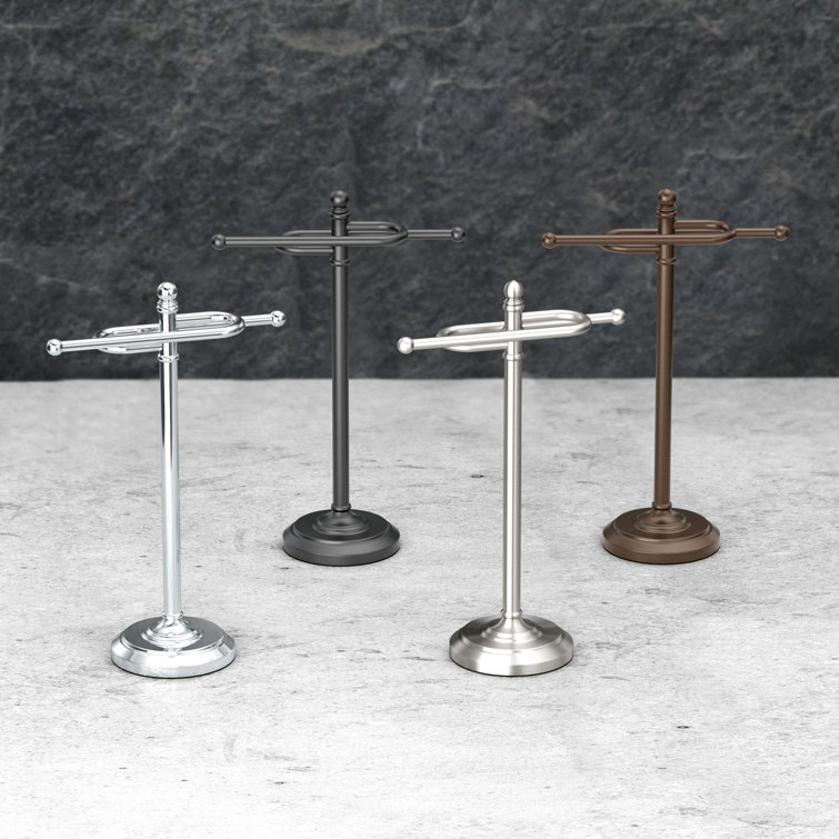 Matte Black S-Style Hand Towel Holder with Circular Base