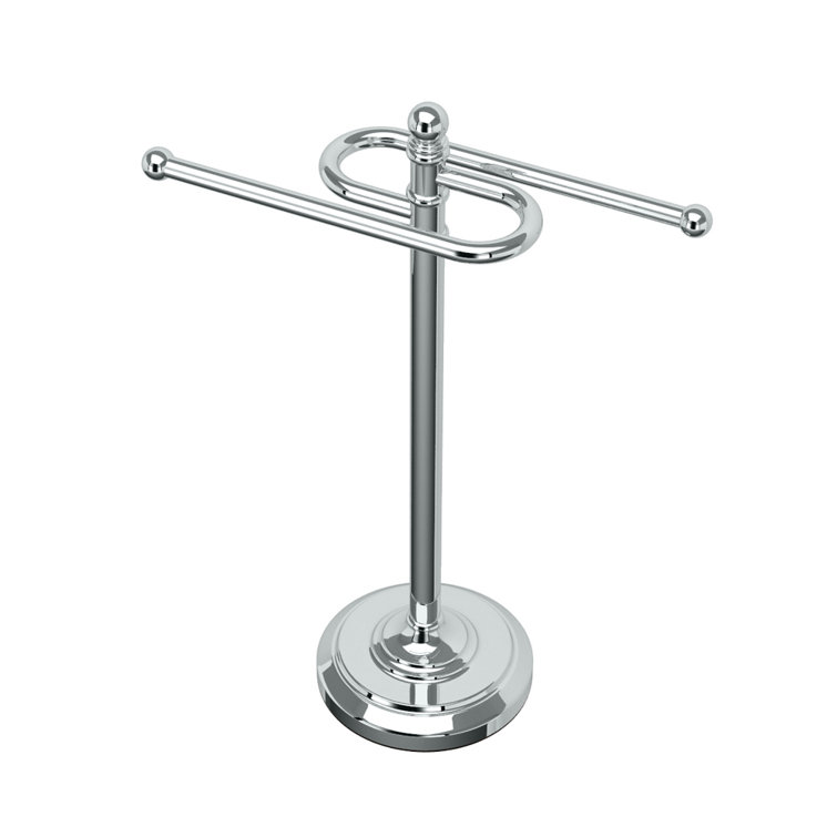 Chrome Double Arm Freestanding Hand Towel Holder