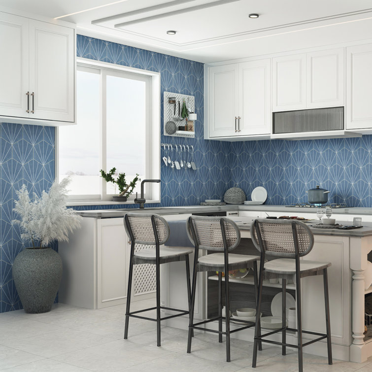 Aster Blue Hexagon Porcelain Wall & Floor Tile