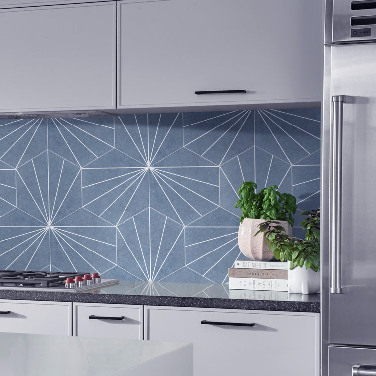 Aster Blue Hexagon Porcelain Wall & Floor Tile
