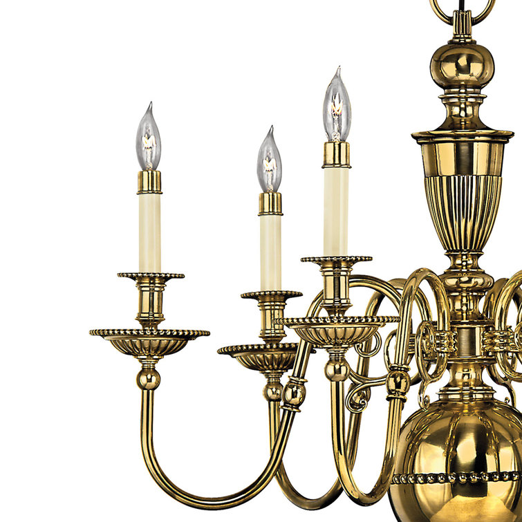 Cambridge Classic New England 6-Light Brass Beaded Chandelier