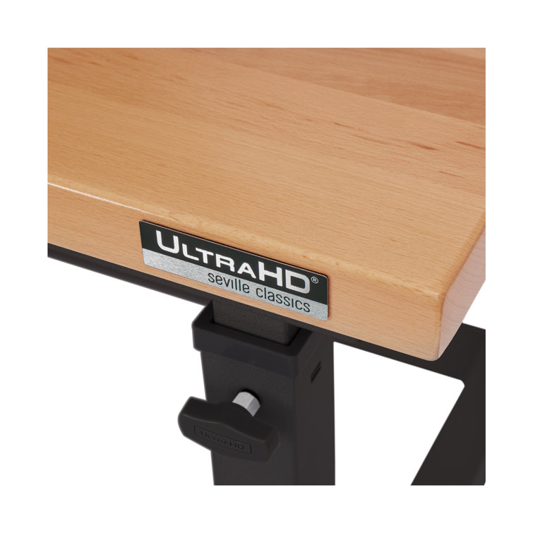 Graphite Adjustable Height Heavy-Duty Wood Top Workbench